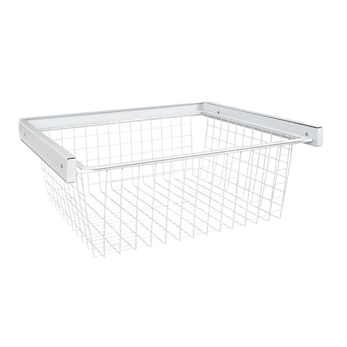 White wire basket drawer for countertop storage and organization in kitchen and dorm accessory collections
