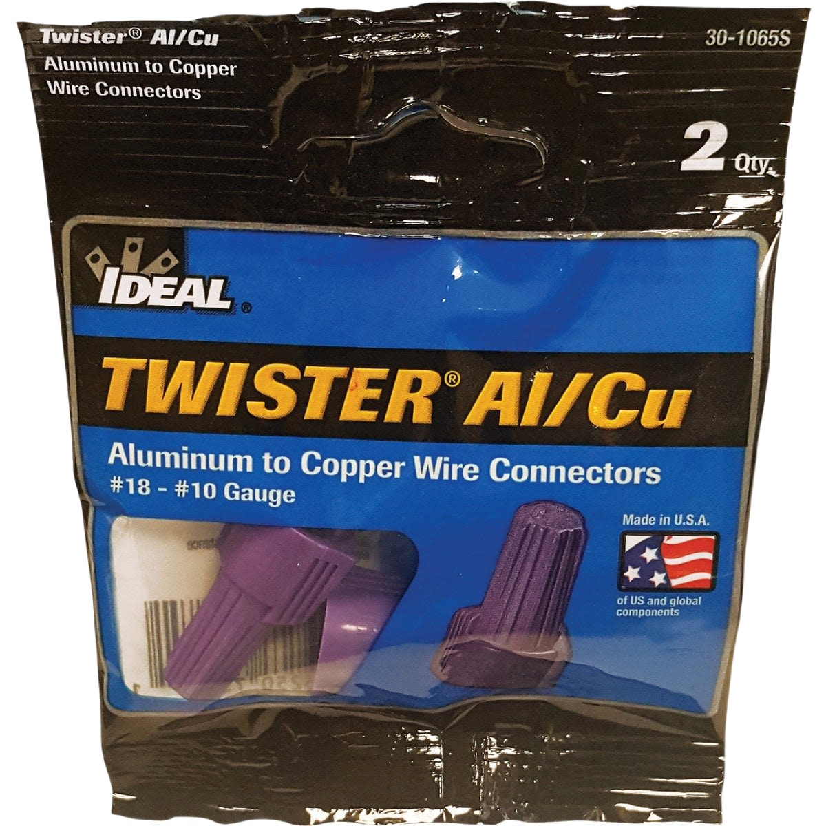 Package of two purple aluminum to copper wire connectors for electrical use in home improvement under $50 collection