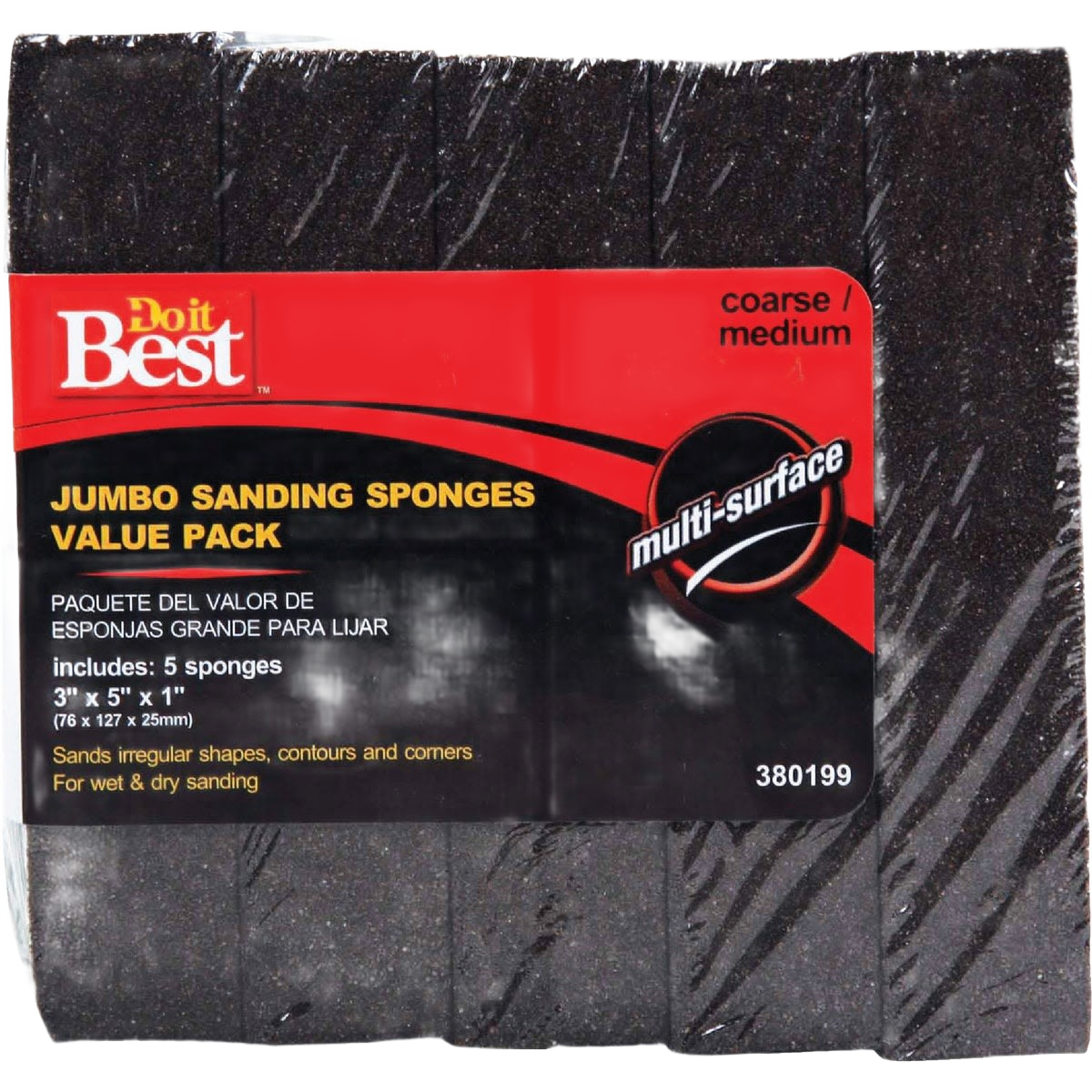 Pack of coarse and medium grit sanding sponges for multi-surface use in sandpaper and home improvement collections under $50