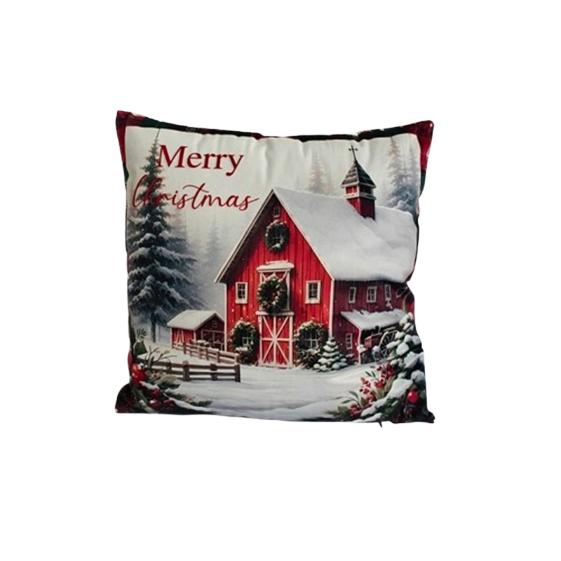 Direct International 18" "Merry Christmas" Barn Pillow