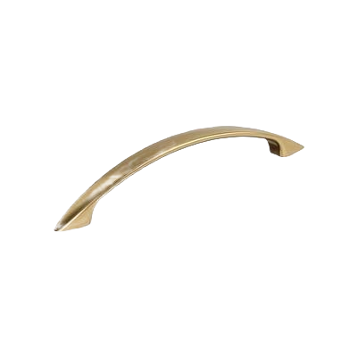 Curved champagne bronze cabinet pull with sleek modern design for home improvement and furniture hardware under $50