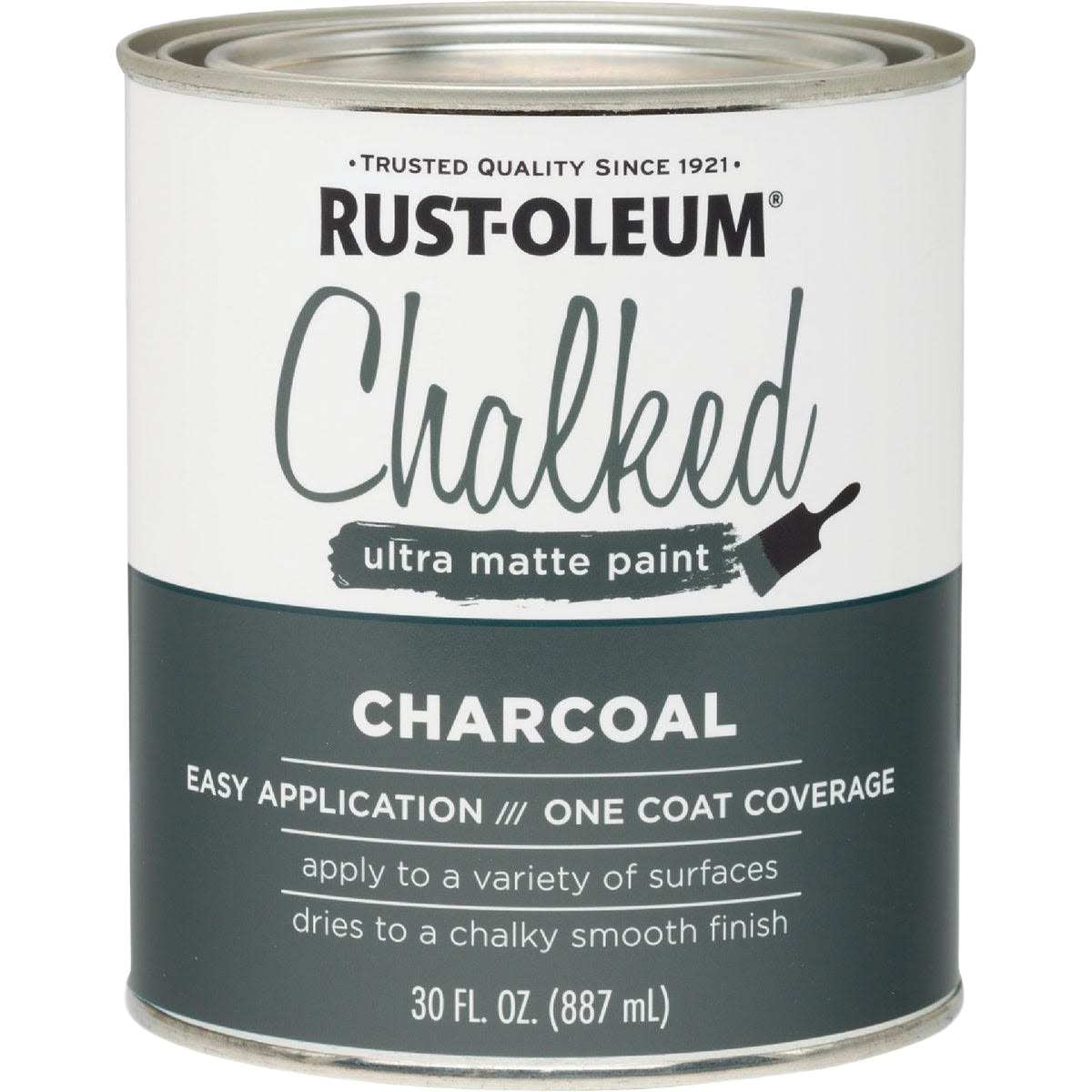 30 oz can of charcoal ultra matte chalk paint from Rust-Oleum for specialty paint and home improvement use