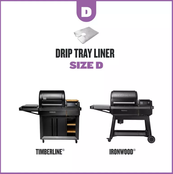 Traeger Size D Drip Tray Liners, 8pk