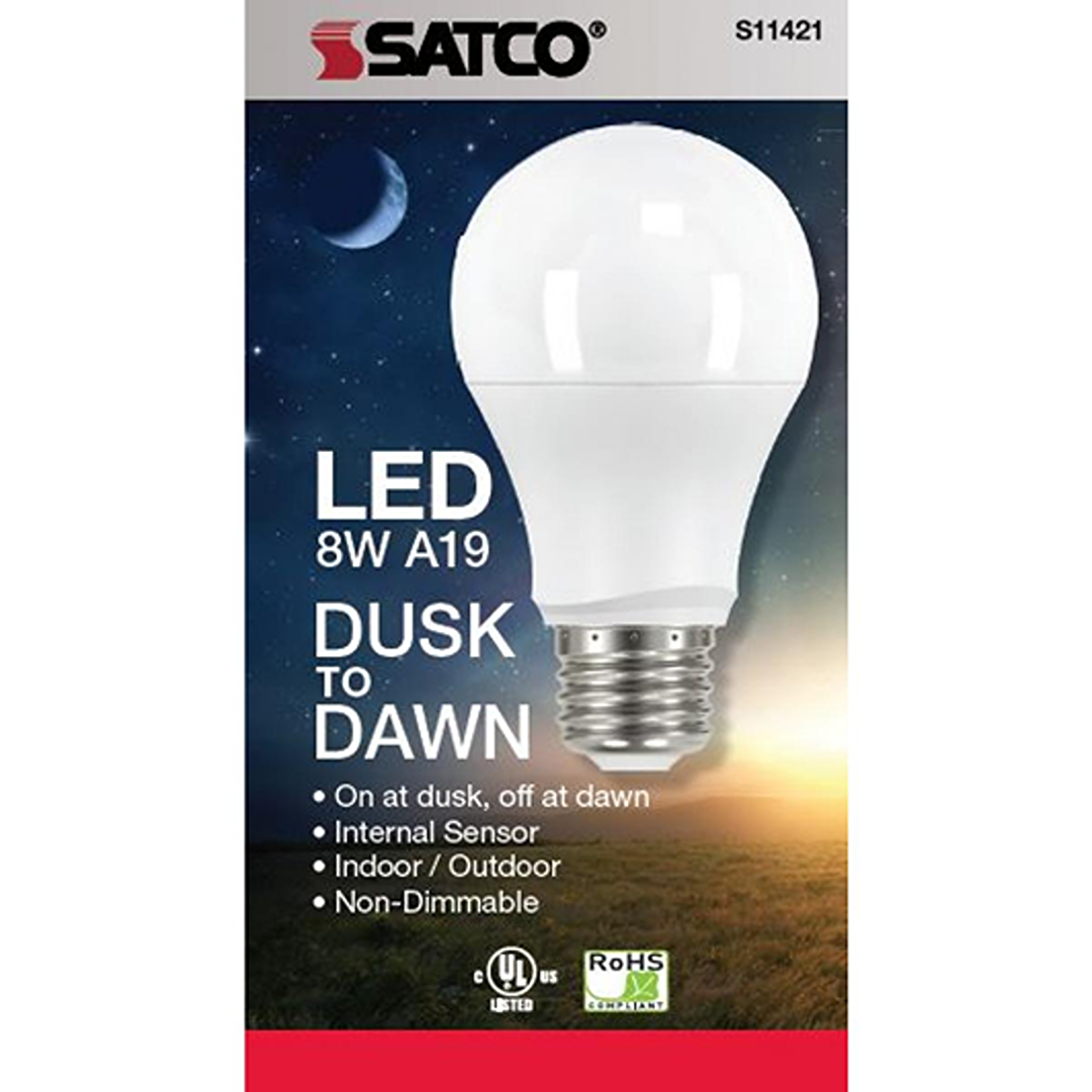LED light bulb with medium base, dusk to dawn sensor for energy-efficient indoor and outdoor lighting solutions
