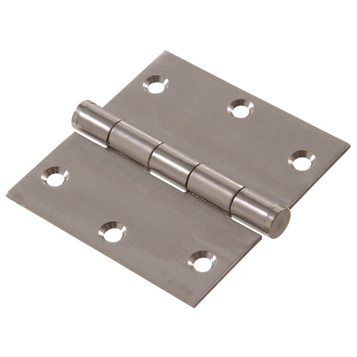 3-1/2 inch steel door hinge with round corners and full mortise design for residential hardware and home improvement projects