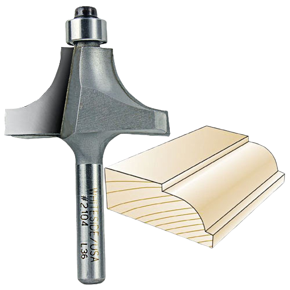 Carbide-tipped router bit with 1/2 inch radius bead profile for woodworking in power tool accessories and blades collections