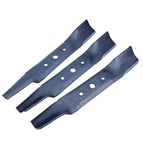 Set of three carbon and boron lawn mower blades for bagging, ideal for Parts & Lubricants and Home Improvement collections