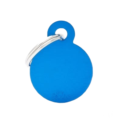 MyFamily Basic Small Aluminum Blue Circle Pet Tag