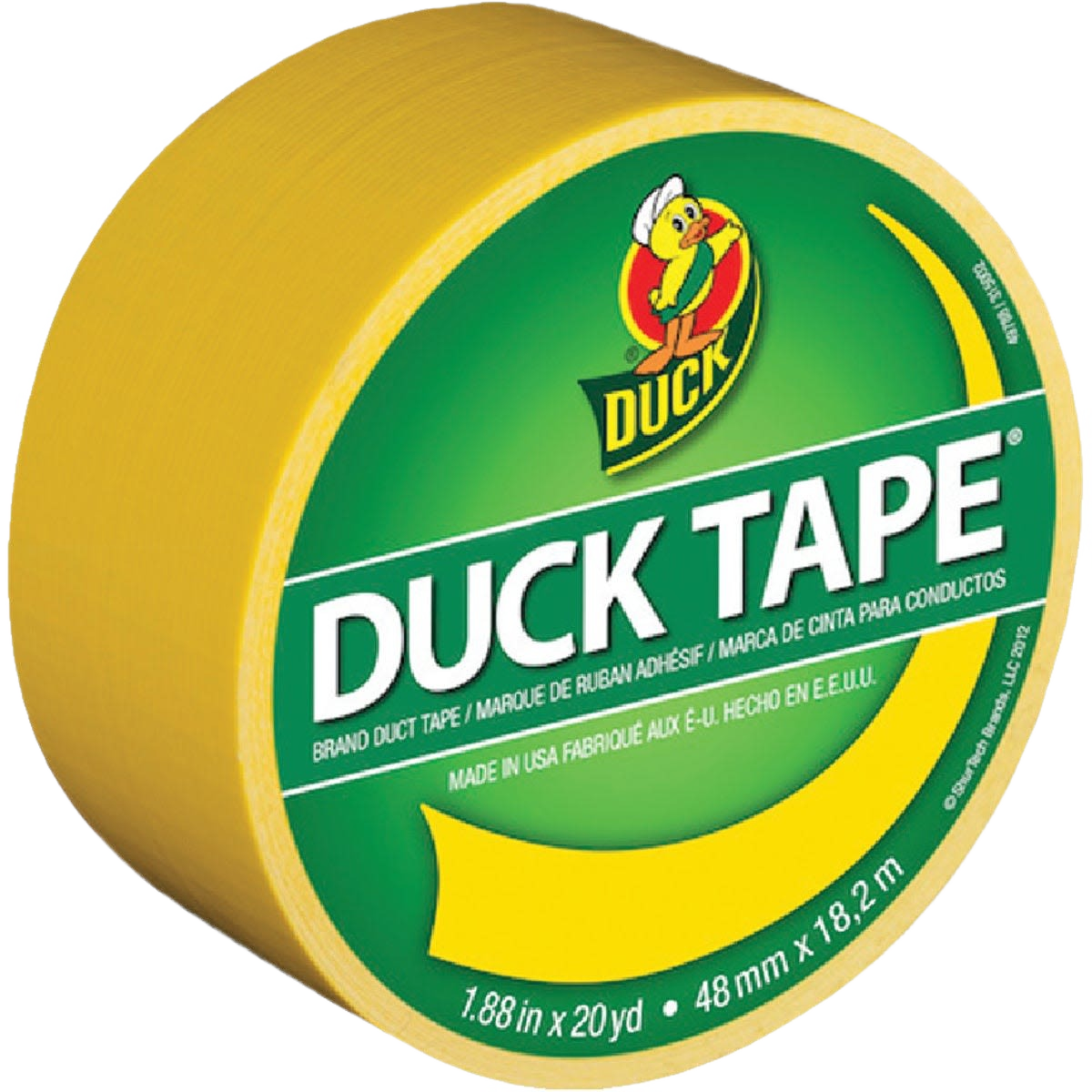Roll of yellow Duck Brand duct tape for repairs and crafting in tapes and home improvement collections under $50