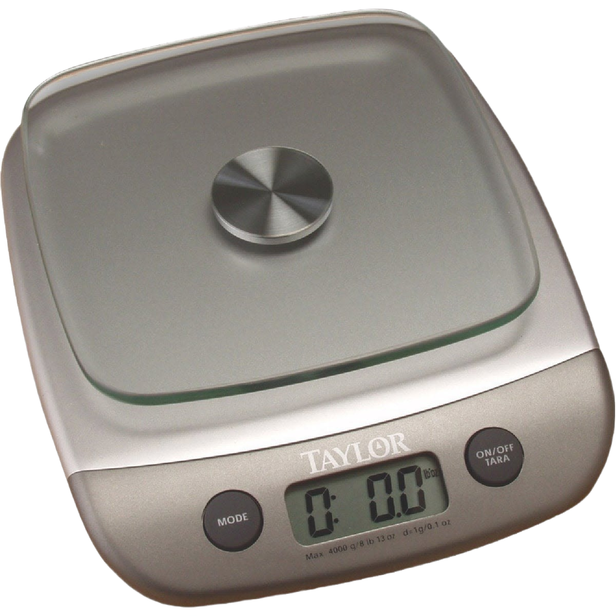 Compact digital kitchen scale with stainless steel platform and easy-to-read display for precise food measurements