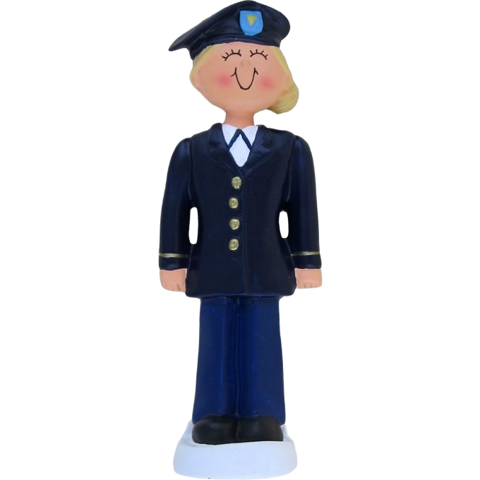 Blonde female soldier figurine in navy uniform with cap from Christmas Ornaments & Tree Decorations collection under $50