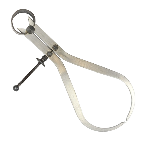 Steel outside caliper with adjustable screw for precise measurements in woodworking and hand tool collections under $50