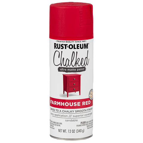 Red chalked ultra matte spray paint can for farmhouse style furniture in paint and supplies under $50 collections