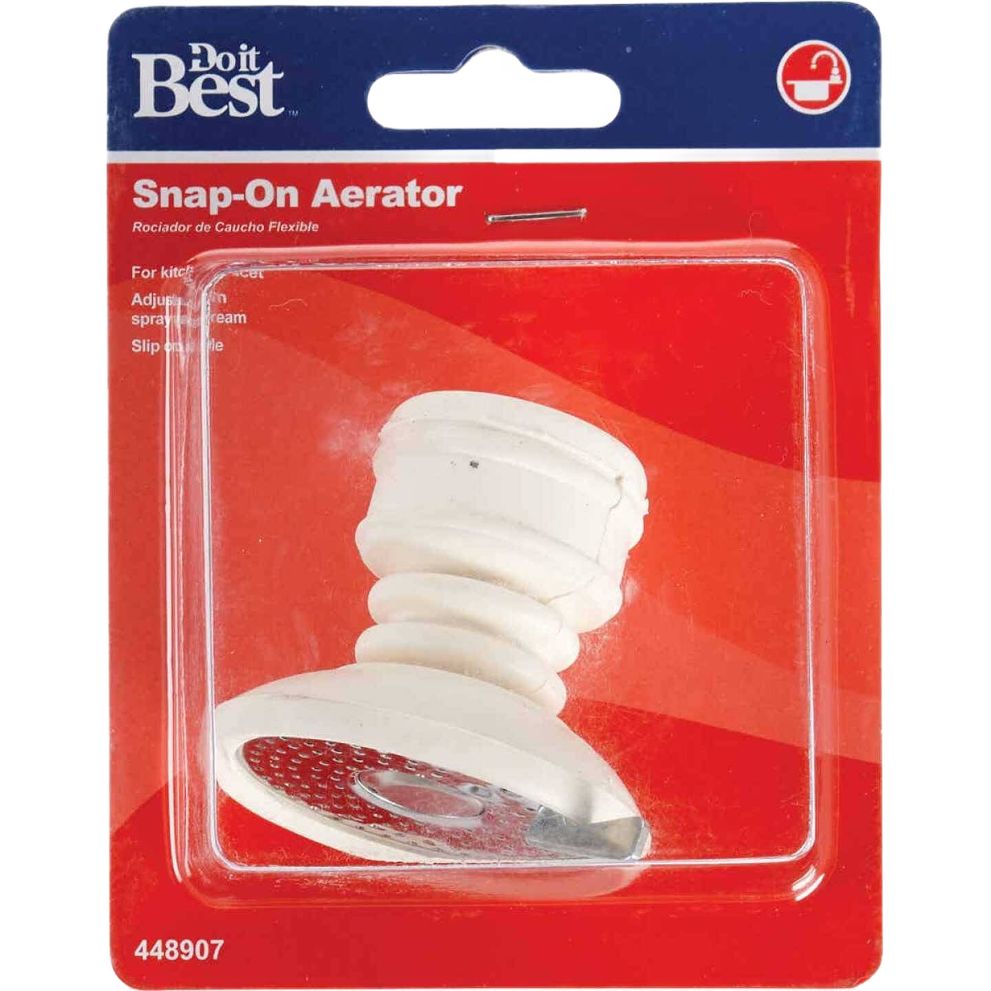 White rubber snap-on aerator spray for faucets in plumbing and faucet repair parts under $50 collections