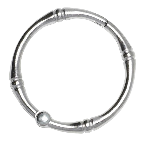 Polished chrome bathroom shower curtain ring with decorative notch details for home improvement use