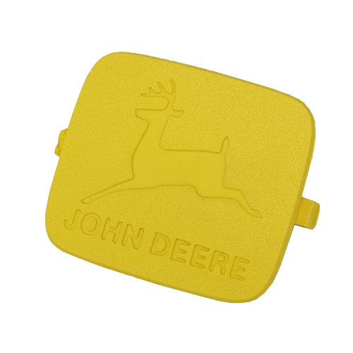 Yellow plastic wheel cap featuring an embossed leaping deer logo and brand name for home improvement use