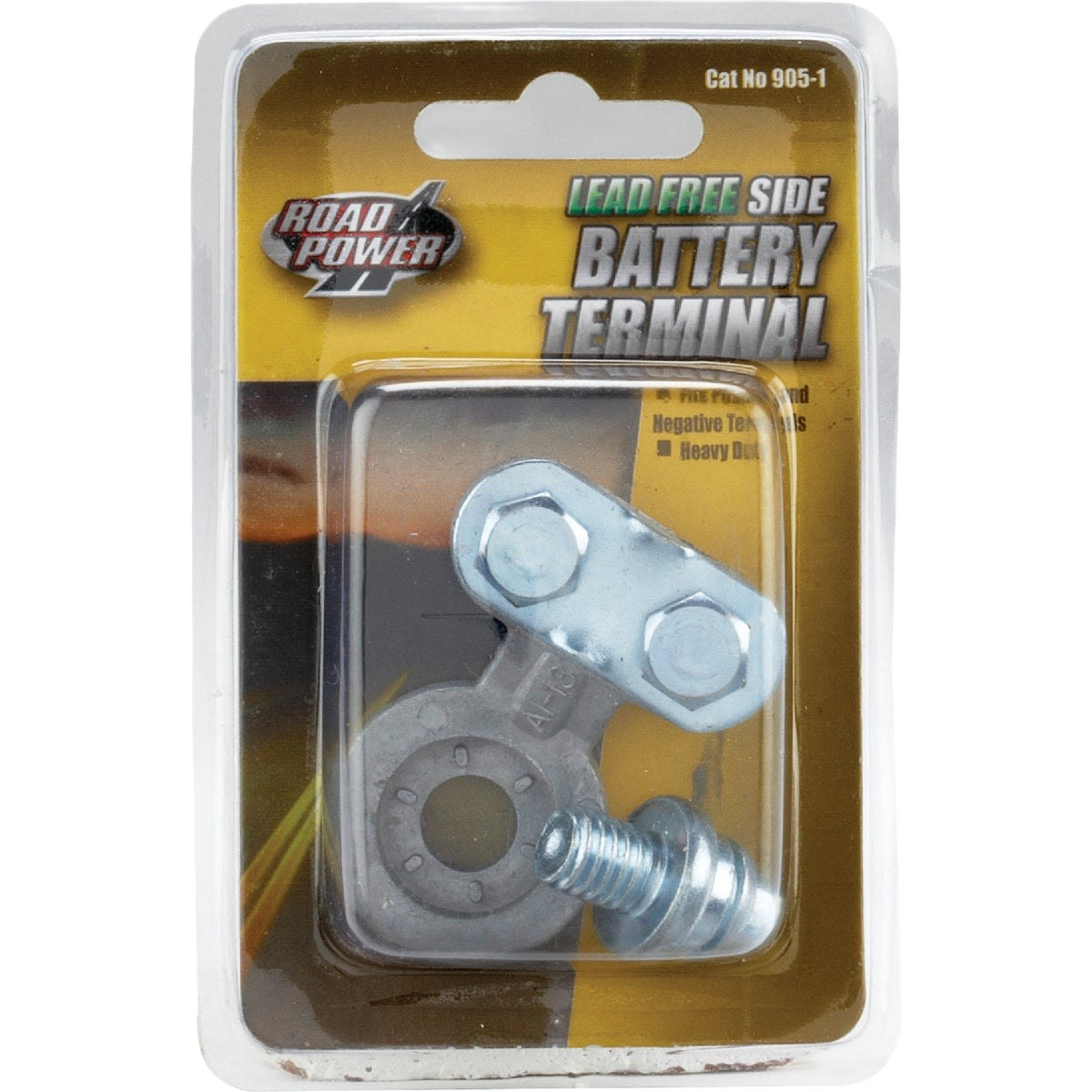 Heavy-duty side post battery terminal with mounting stud for secure connections in automotive and battery tools accessories