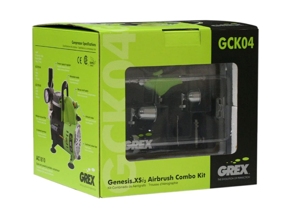 Grex Genesis.XSi3 Ergonomic Side Fed Airbrush & Compressor Combo Kit