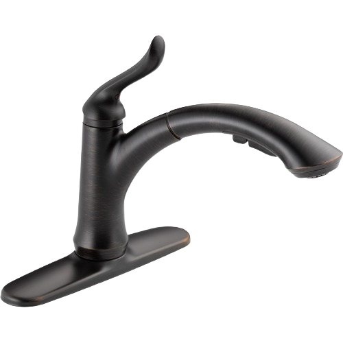 Venetian bronze single-handle kitchen faucet with pull-out spray for home improvement and tools use