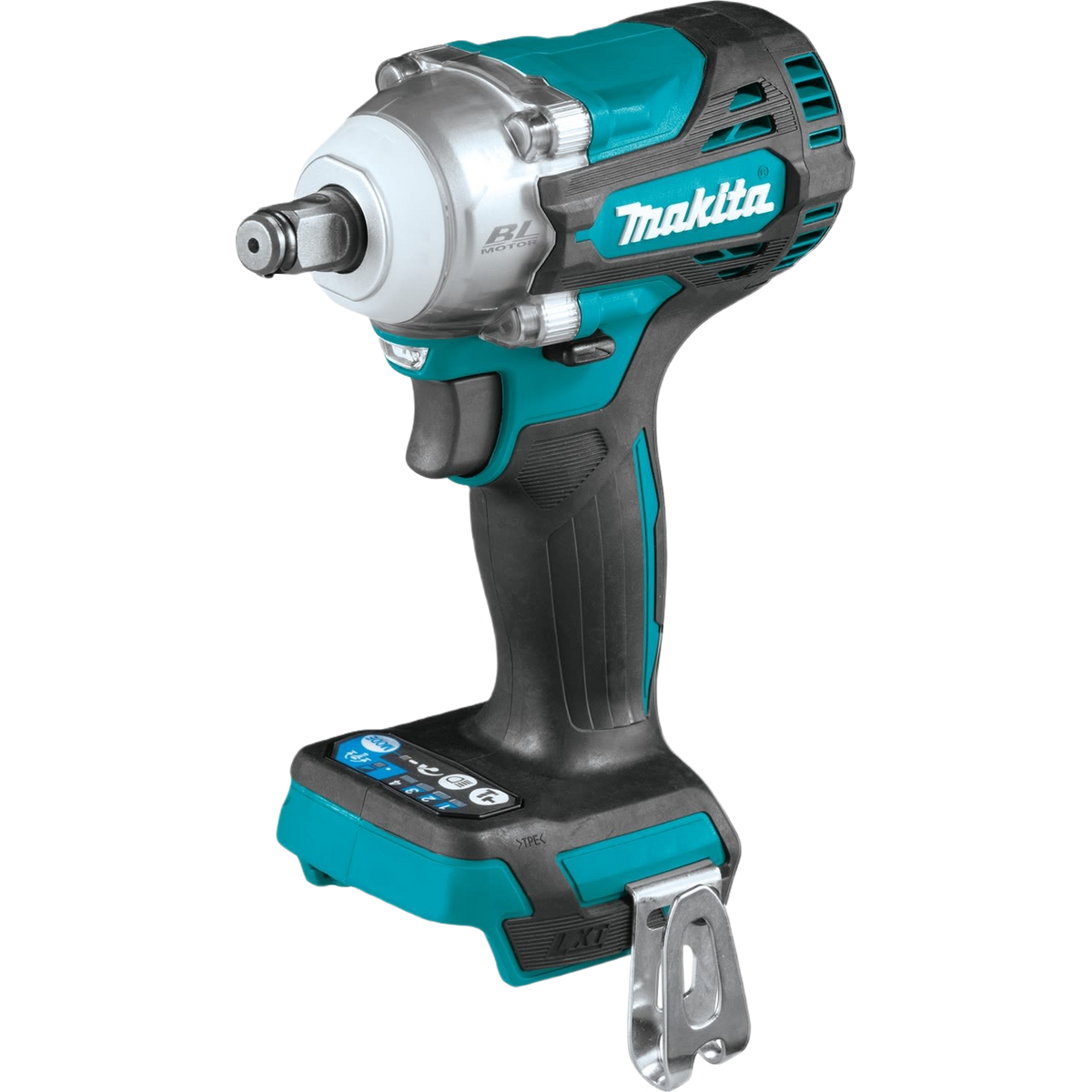 Cordless Makita 18V power impact wrench in teal and black for home improvement and tool projects
