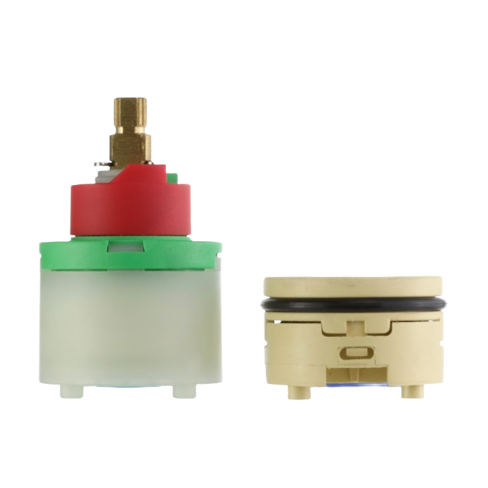 Plastic and brass single-handle tub shower cartridge replacement parts for faucet repair in plumbing collections