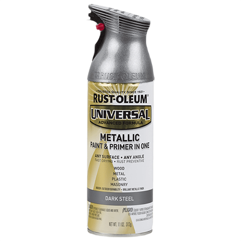 Rust-Oleum Universal Dark Steel metallic spray paint and primer in one for home improvement and paint supplies collection