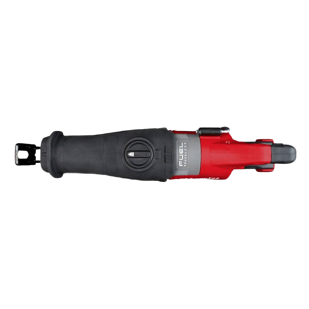 Compact red and black reciprocating saw with ergonomic grip designed for efficient home improvement projects