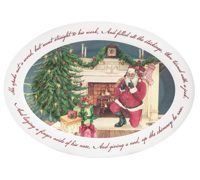 Burton & Burton Night Before Fireplace Melamine Platter