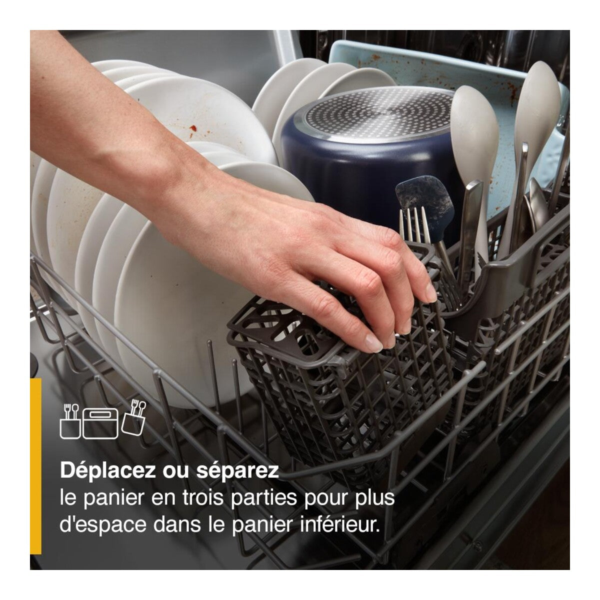 24” Stainless Steel Dishwasher with AI Intelligent Wash and Tall Top Rack