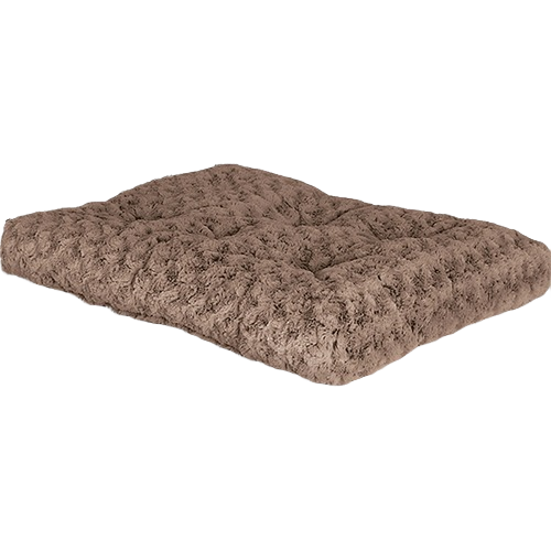 Soft taupe swirl textured pet bed cushion designed for comfort and durability in home settings