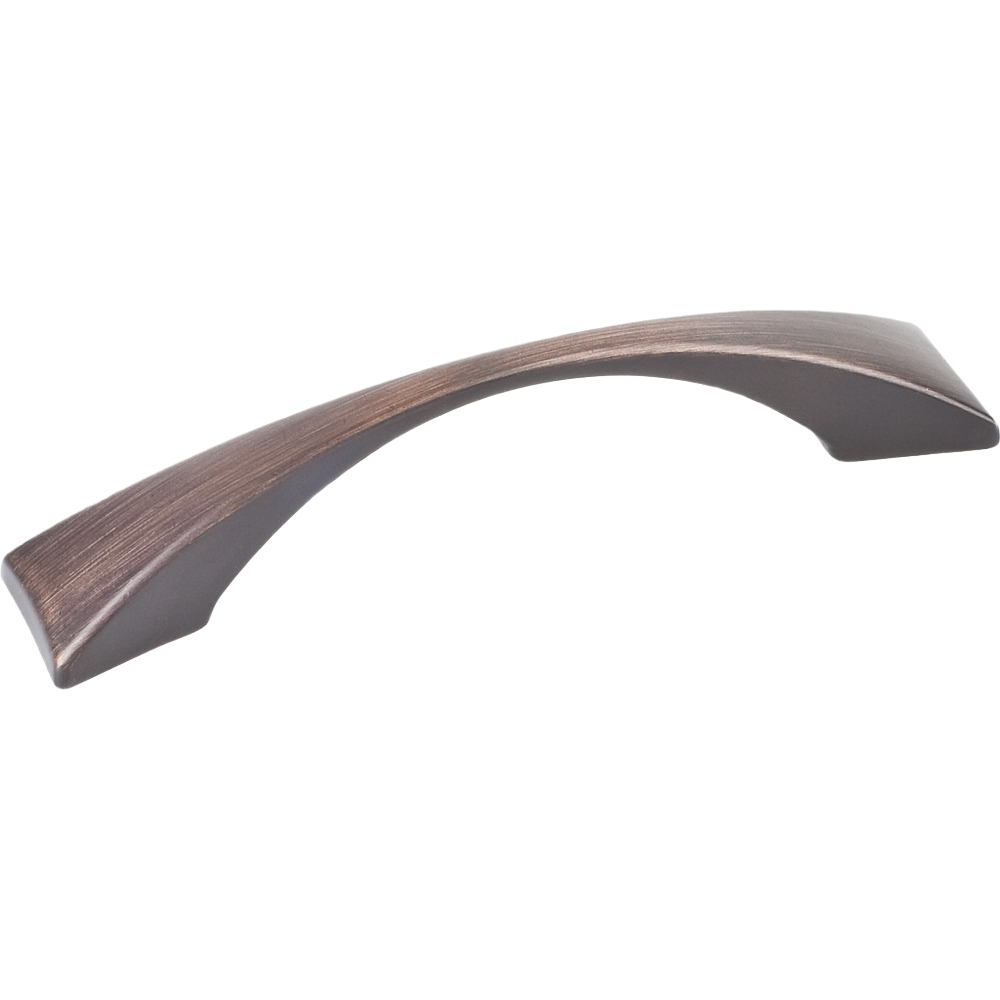 Brushed oil rubbed bronze cabinet pull with sleek curved design for hardware and furniture accessories under $50