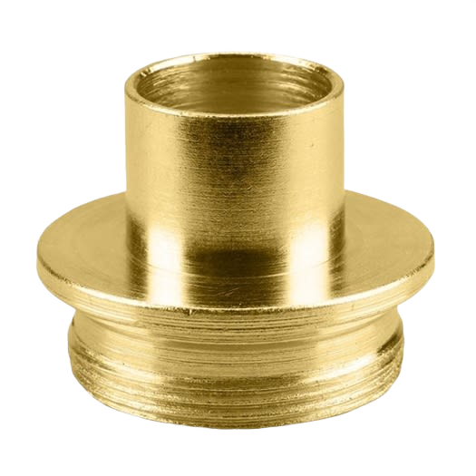 Brass router template guide with threaded base for precise routing in tools and home improvement projects