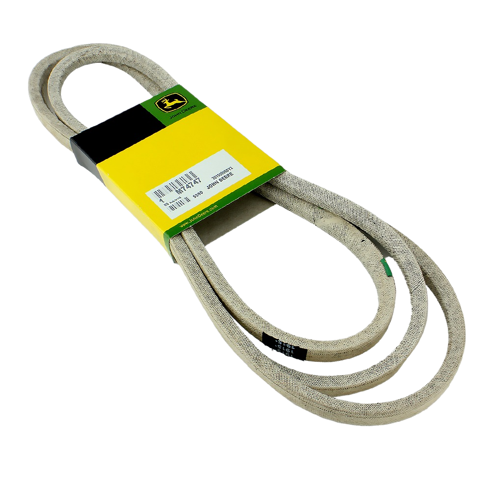 Durable traction drive V-belt with yellow and green packaging designed for equipment maintenance and repair tasks