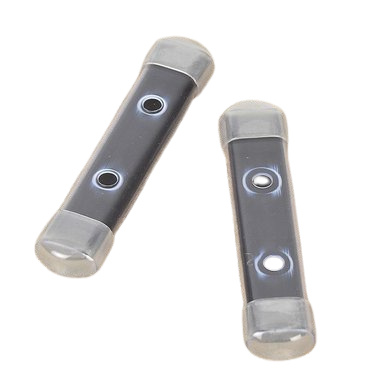 Set of two black toilet magnets with clear caps for cleaning and mineral buildup prevention in home improvement tools