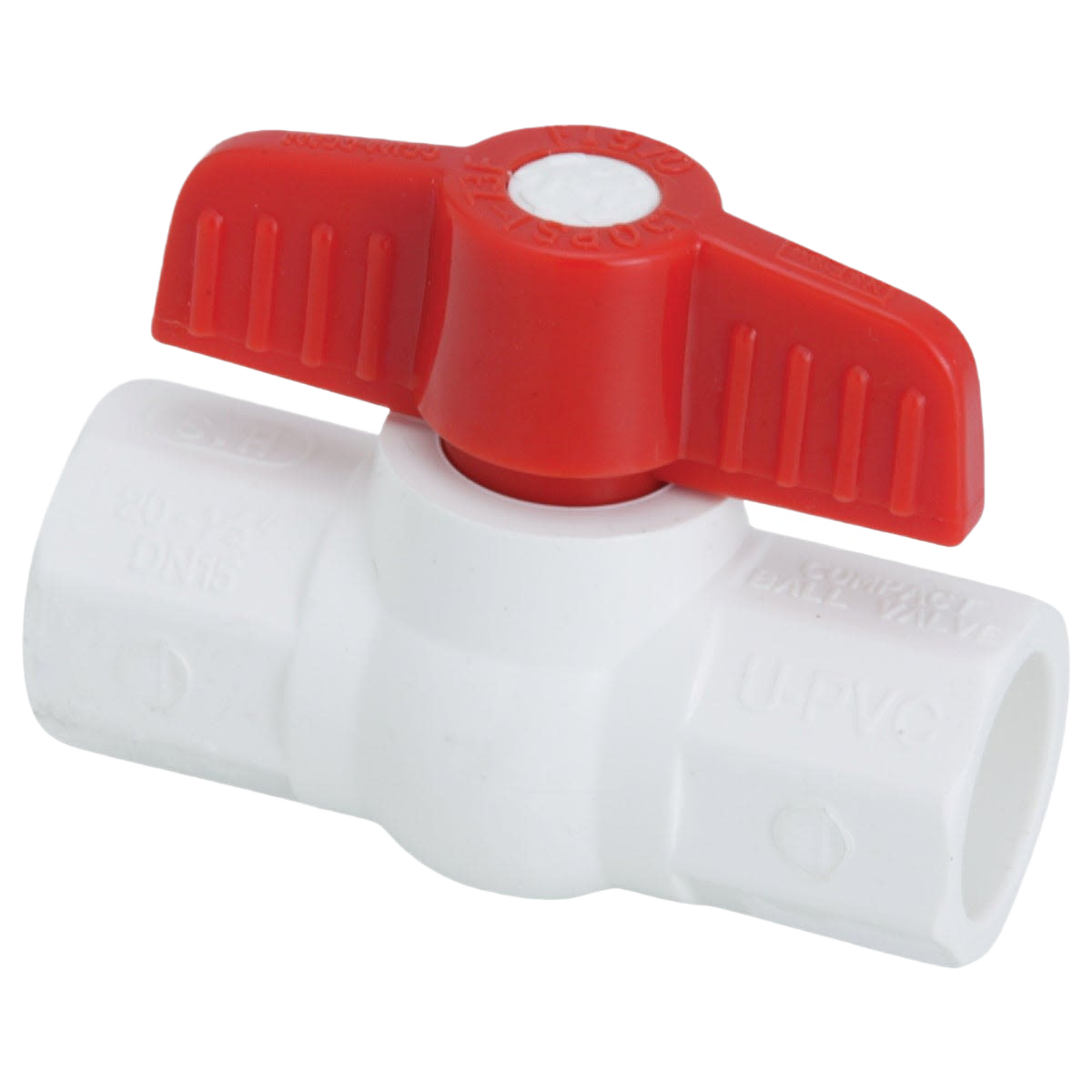 PVC quarter turn ball valve with red handle for plumbing and faucet use in home improvement and tools collections under $50