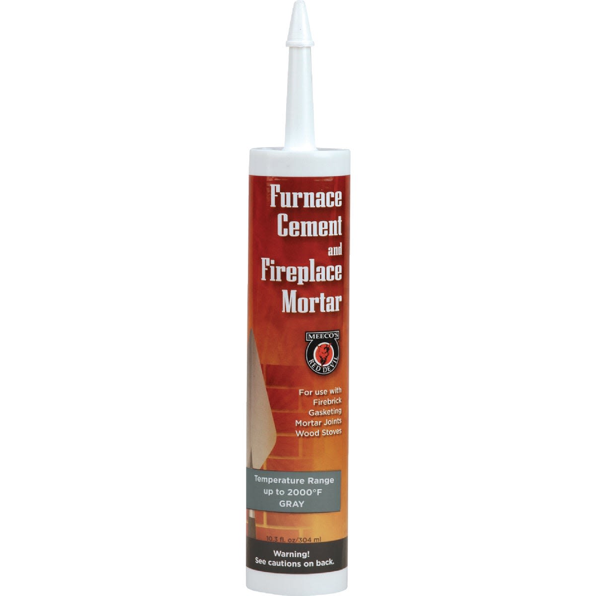 Gray furnace cement tube for sealing fireplaces, stoves, and firebrick in home improvement projects