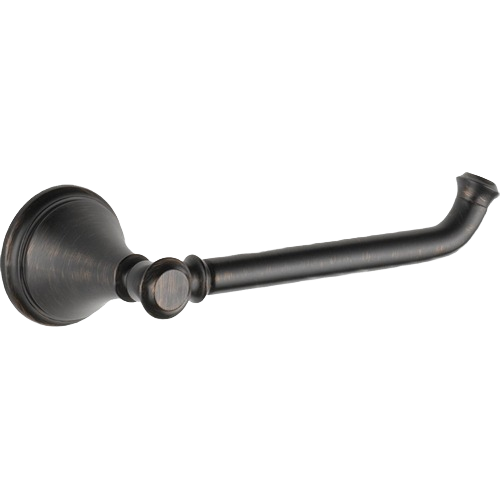 Venetian bronze toilet paper holder with classic curved arm and round mounting base for home improvement projects
