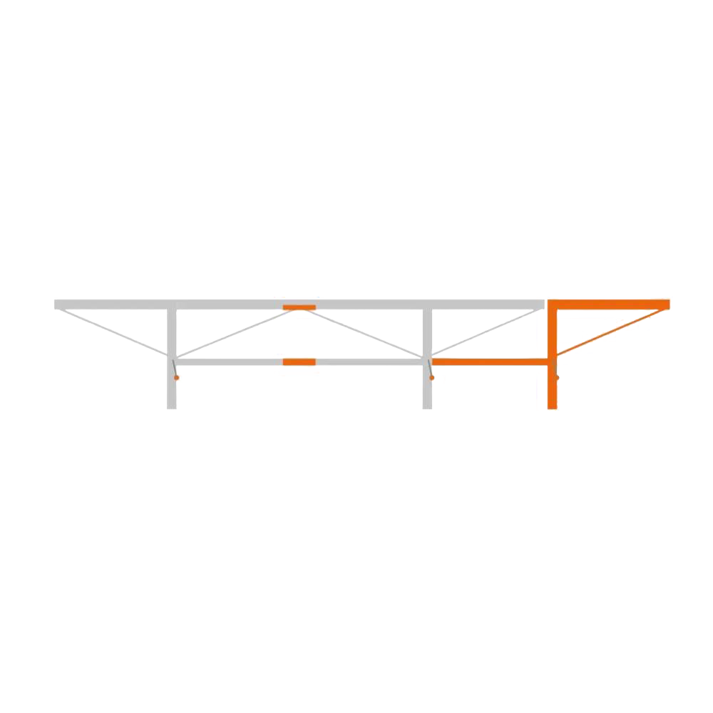 Steel extension frame with orange log lifter attachment for woodworking and sawmill tool accessories collection