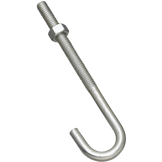 Zinc finish 5-inch J bolt with hex nut, designed for fasteners, hardware, and home improvement projects under $50 collections