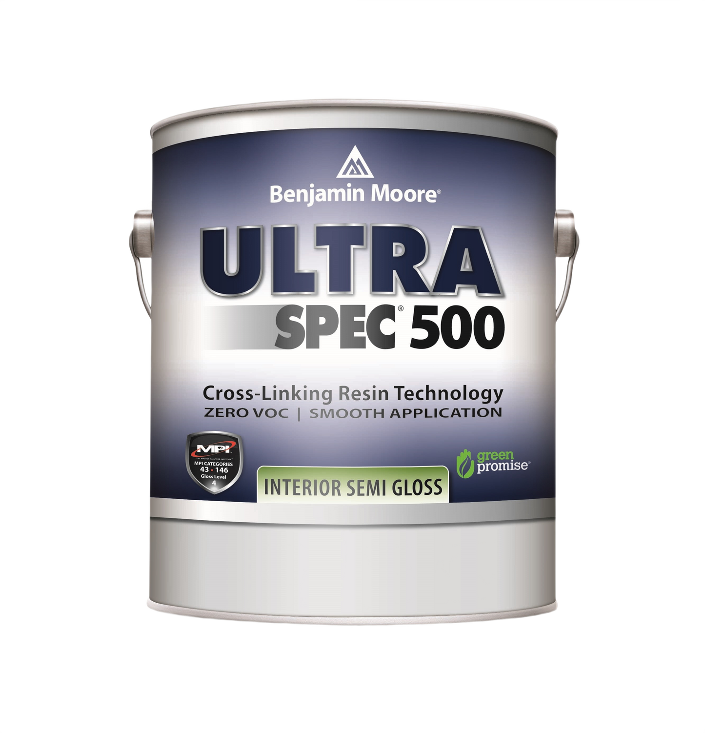 One-gallon can of Benjamin Moore Ultra Spec 500 interior semi-gloss paint for home improvement projects