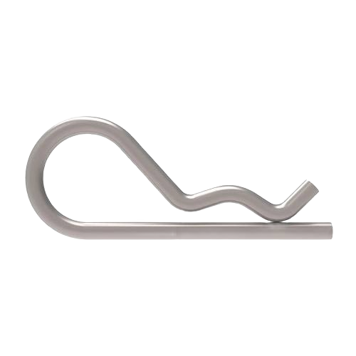 Silver spring locking pin made of metal for secure fastening in John Deere parts and hardware collections