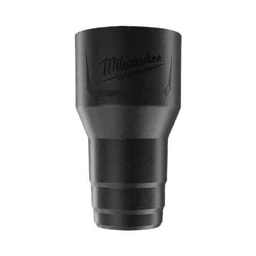 Black vacuum adapter designed for power tool dust collection in woodworking and appliance accessories collections
