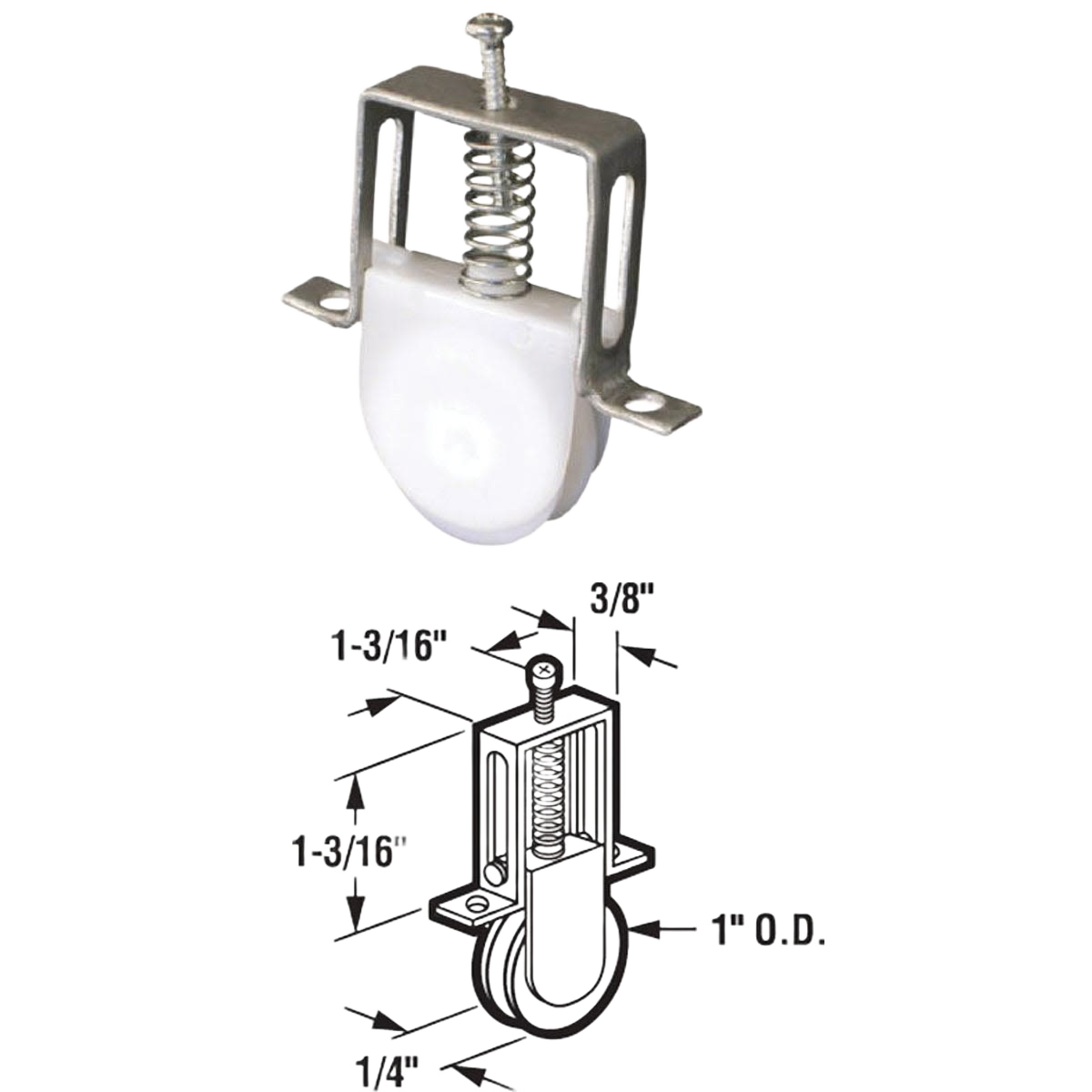 Adjustable screen door roller assembly with nylon bearing and metal frame for hardware and home improvement projects under $50