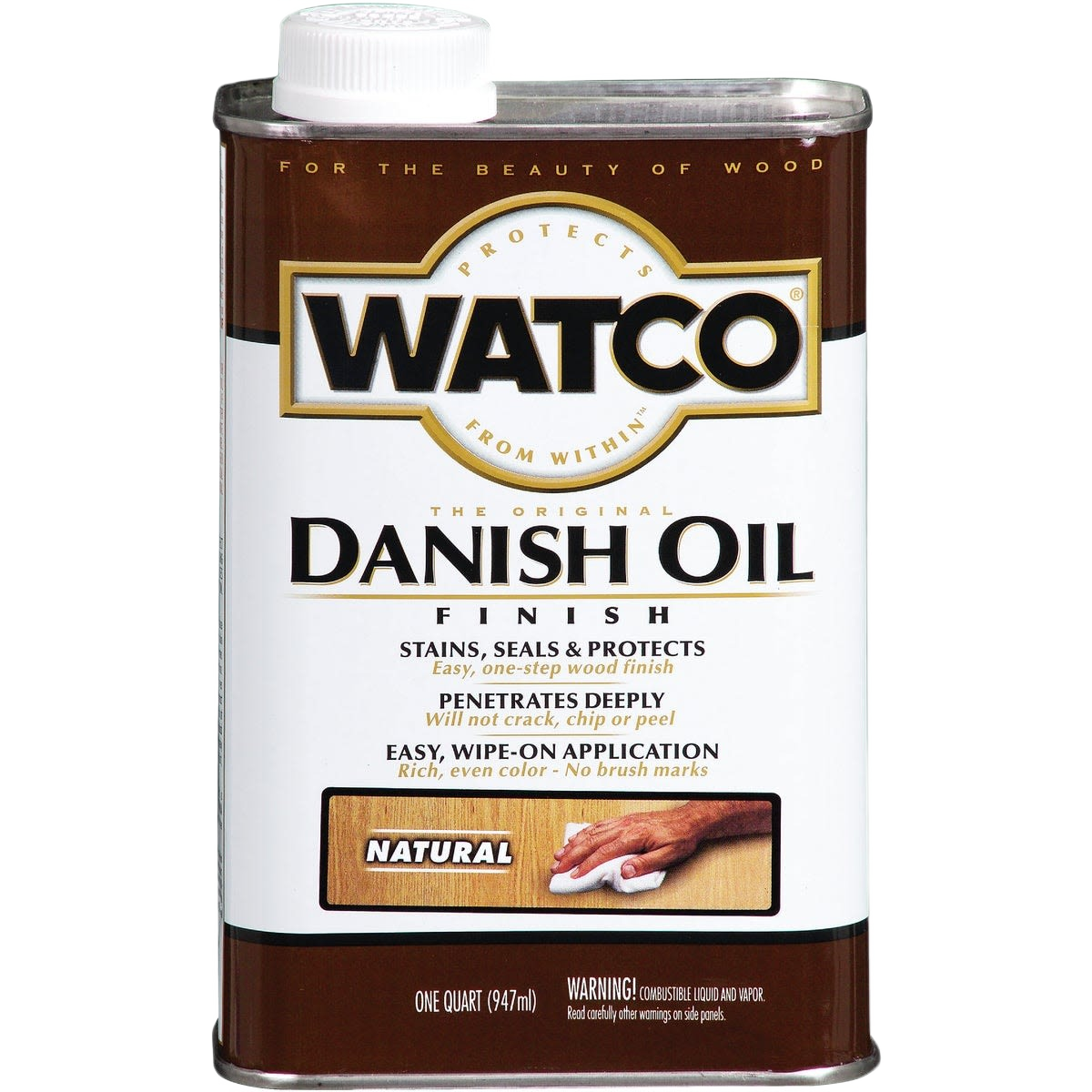 Watco natural Danish oil finish quart can for wood finishing in stains, sealers, and paint supplies collections