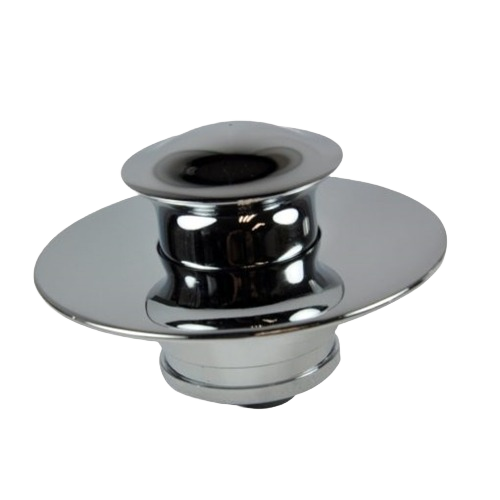 Chrome-plated drain cover stopper for tubs, compatible with multiple drain styles, in plumbing parts and repair under $50.