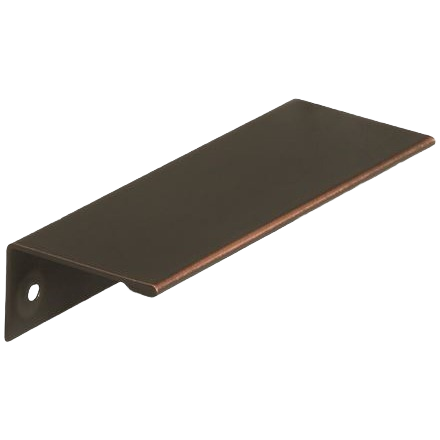 Oil rubbed bronze edge pull with flat minimalist design for cabinets and furniture in hardware and home improvement collections