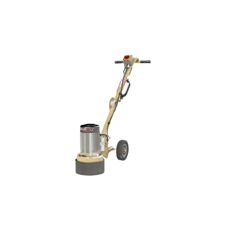 Portable concrete grinder with folding handlebar and wheels, part of Concrete Tools, Sanders & Grinders, and Rental Equipment for home improvement at Hartville Hardware.