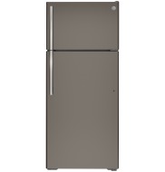 Matte gray top-freezer refrigerator with full-length handles in Refrigerators and Kitchen & Kitchenware collections