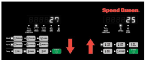 Digital control panel for Speed Queen stack washer dryer combo from Washer/Dryer Combos and Appliances collections