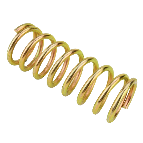 Yellow zinc-plated compression spring designed for outdoor equipment in John Deere parts and hardware collections under $50